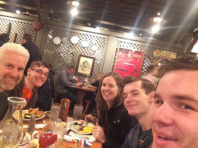 Family Eating at Cracker Barrel